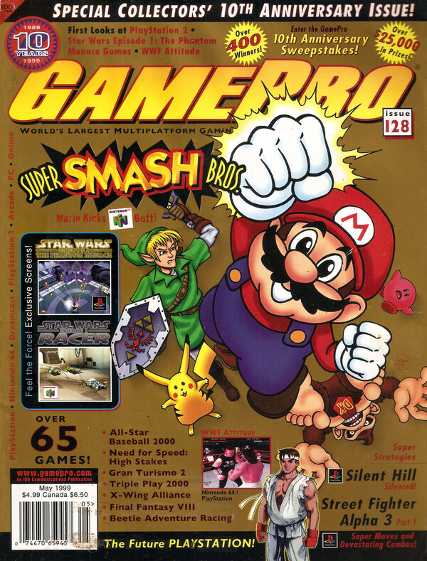 GamePro 128 (May 1999) Super Smash Bros cover